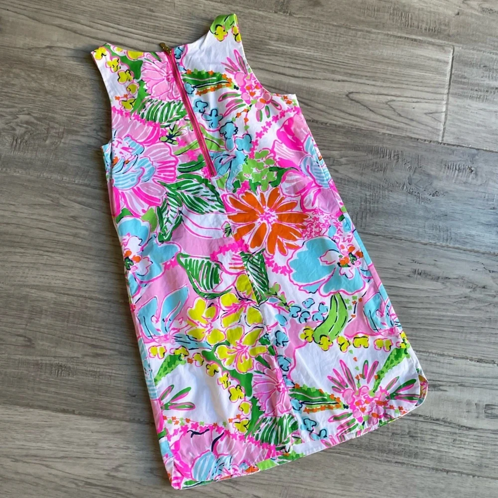 Lilly Pulitzer X Target Floral Shift Dress Pink/Green/Blue Sleeveless SZ Kids L